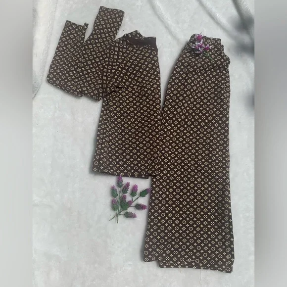 LOGO VL ⭐️ Bronze Brown 🌟 EUC - 2 piece Knit MIDI skirt &  top ⭐️ CLEAN - Picture 10 of 14